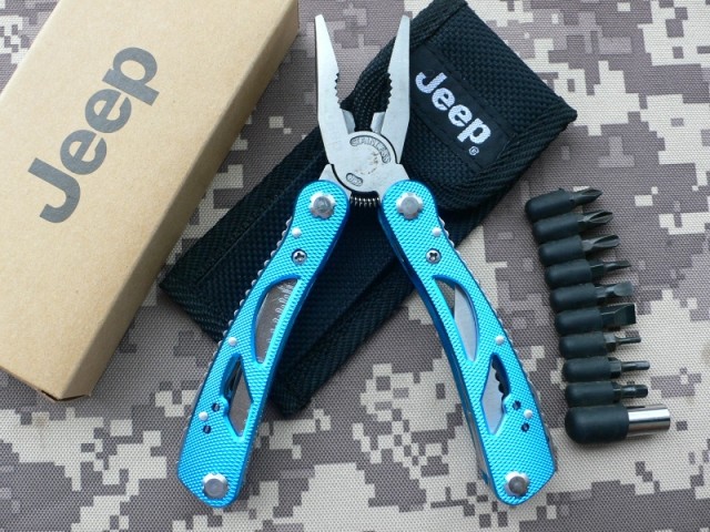 American Jeep blu color multifunctional combination pliers knife blue color UD06040